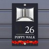 Custom Signs Solar Illuminated Modern Anthracite House Number Sign 24cm
