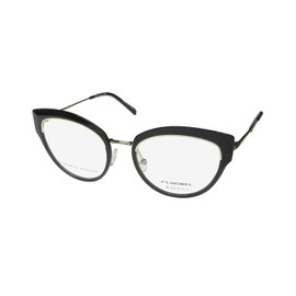 Koali 20099k Cat Eye Eyeglass Frame/Glasses Handmade 50s/60s Librarian Look Rare [51-20-140, satin black/gold]