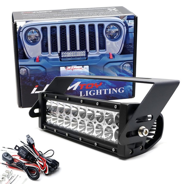 iJDMTOY Bumper Mount LED Light Bar Kit Compatible with Jeep