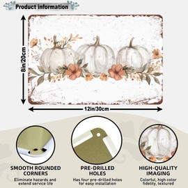 GJXFTPTTBD Pumpkins Thanksgiving Autumn Farmhouse Metal Tin Sign Vintage Fall Seasonal Home Room Wall Garage Decor 12 * 8in
