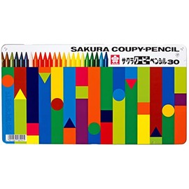 SAKURA Crepas FY30 Lápices de colores, Coupy, 30 colores, viene en estuche de lata