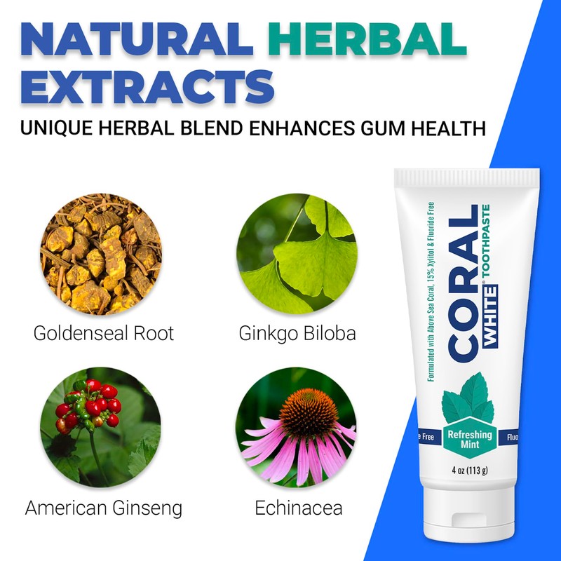 Coral White - Coral White Mint Toothpaste Natural Fluoride SLS