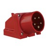 PCE 47407L Wall-Mount Wall CEE Socket 32 A 5-Pin Red