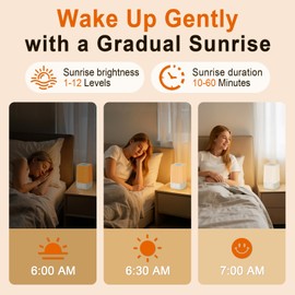 Wkzay White Noise Sound Machine: 30 Soothing Sounds, Sunrise Alarm Clock for Adults Gentle Wake Up, Adjustable Volume & Night Light, Timer - Easy to Sleep, Relax, Focus