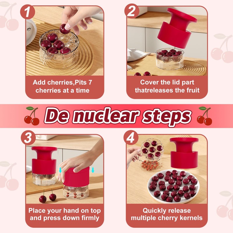 Cherry Pitter - Quick Release Multi Cherries Stoner Pitter 7-in-1,