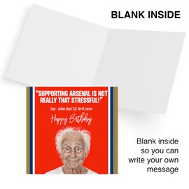 Punkcards - Arsenal Birthday Card, Funny Football Birthday Card, Arsenal FC Funny Card, Arsenal Birthday Cards for Men
