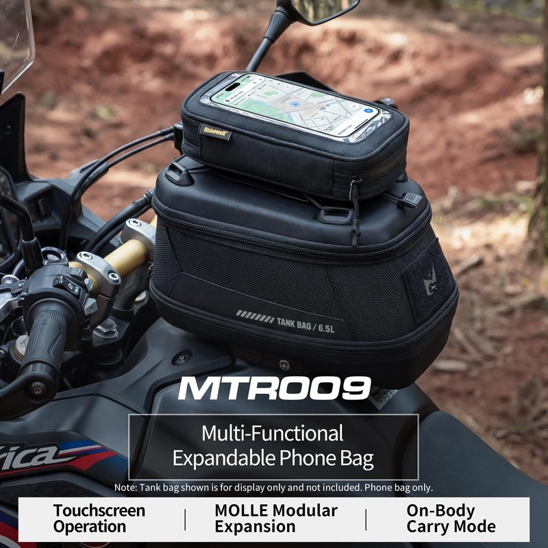 Rhinowalk Motorcycle Phone Mount Bag, Touchscreen Waterproof Phone Holder with