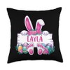 Layla Bunny Ears & Eggs Happy Easter Day Girls Throw