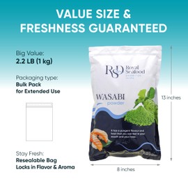 RSF – Premium Wasabi Powder 2.2 LB (1kg) – Real Japanese Horseradish Root – Intense Heat for Sushi & Japanese Cooking – Gluten-Free, Kosher