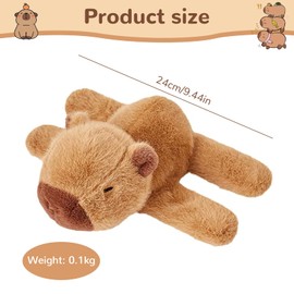 Capybara Children's Snap Bracelet, Capybara Slap Bracelet, Plush Capybara Slap Bracelet, Capybara Cuddly Toy Snap Bracelet, Capybara Plush Slap Bands, Capybara Plush for Girls Boys (20 cm)