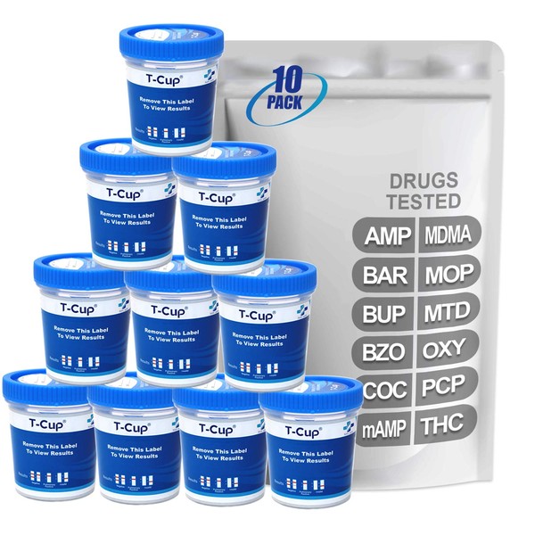 MiCare [10pk] - 12-Panel Multi Test Cup (AMP/BAR/BUP/BZO/COC/mAMP/MDMA/MOP/MTD/OXY/PCP/THC) #MI-TDOA-6125