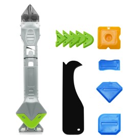 kaeceri Caulking Tools, 5 in 1 Silicone Caulking Tool Kit, Sealant Finishing Tool, Sealant Finishing Tool & Grout Removal Tool with Adhesive Residue Scraper for Kitchen Bathroom Window, Sink Joint