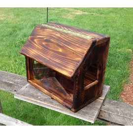 Very Large Fence or Tree Mount see Through Squirrel Feeder Cedar Wood