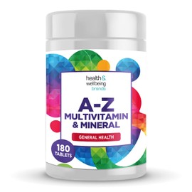 A-Z Multivitamin and Minerals 180 Tablets, Vitamins for Men's and Women's, 23 High Strength Vitamins and Minerals Including Iron, Zinc Vitamin C and More (180)