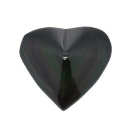 Justinstones 1LB Large Rainbow Obsidian Love Heart Stone Specimen Collection Pocket Palm Worry Stone