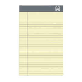 TRU RED Notepads, 5-inch x 8-inch, Narrow Ruled, Canary, 50 Sheets/Pad, 6 Pads/Pack (TR57357)