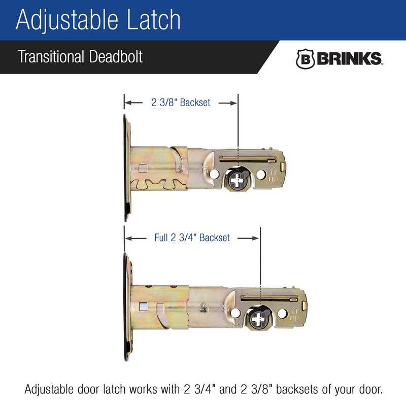 BRINKS Transitional Single Cylinder Deadbolt Lock, Door Lock Built for
