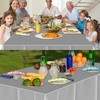 PLULON Silver Foil Tablecloth Plastic Table Cover 137 x 274cm
