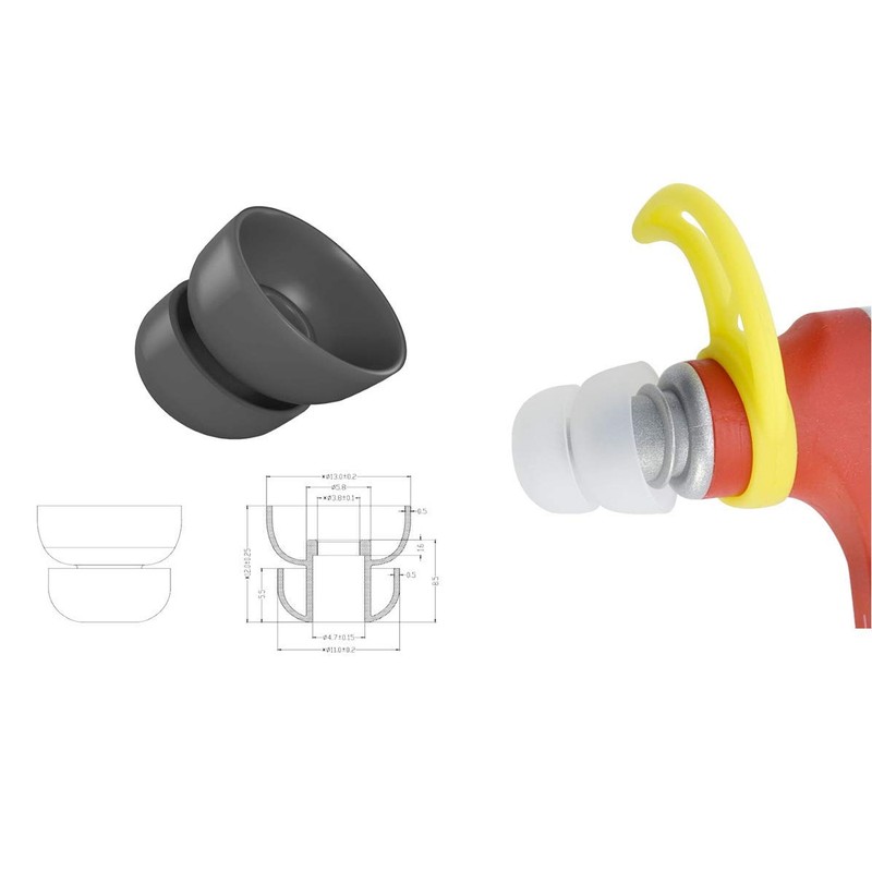 Zotech 20 Pcs Large Silicone Replacement Ear Buds Tips (Black)