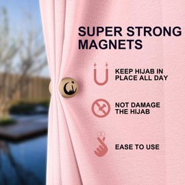 Hijab Magnets Pins Crescent,4 Pairs Hijab Magnetic Pins for Women Muslim-Boffdock Pinless Magnetic Hijab Pins, No-Snag Multi-Use Hijab Round Magnets