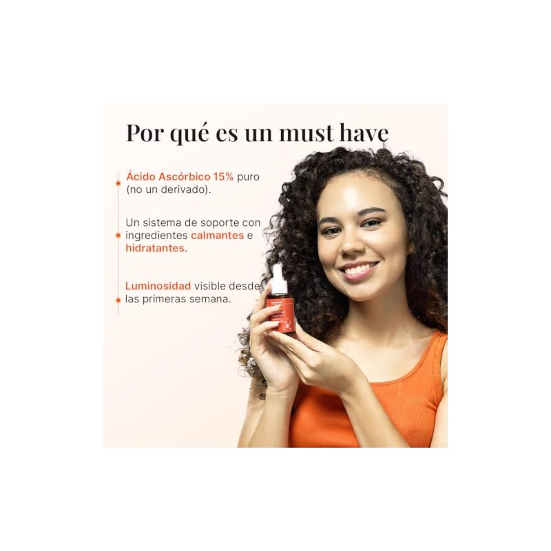 Sérum Facial de Vitamina C al 15% con Ácido Hialurónico