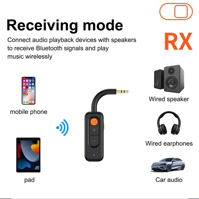 STFMHEZ Bluetooth 5.4 AUX Adapter, 2 in 1 Bluetooth Transmitter
