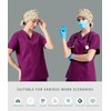 Working Cap Scrub Cap with Sweatband Buttons Adjustable Unisex Women