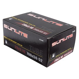 SUNLITE Standard Schrader Valve Tubes, 29 x 2.10 (700 x 50-52) / 60mm, Black