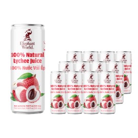 Elephant World 100% Natural Lychee Juice | NON GMO | 10.8 oz (Pack of 12), Lychee