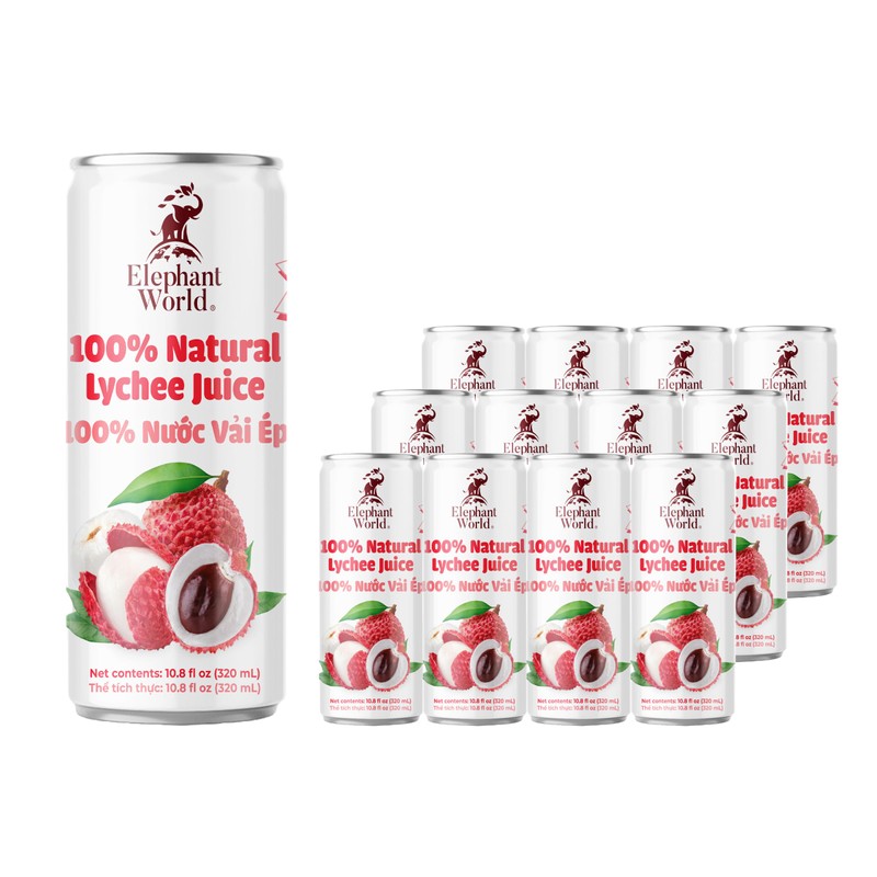 Elephant World 100% Natural Lychee Juice | NON GMO |
