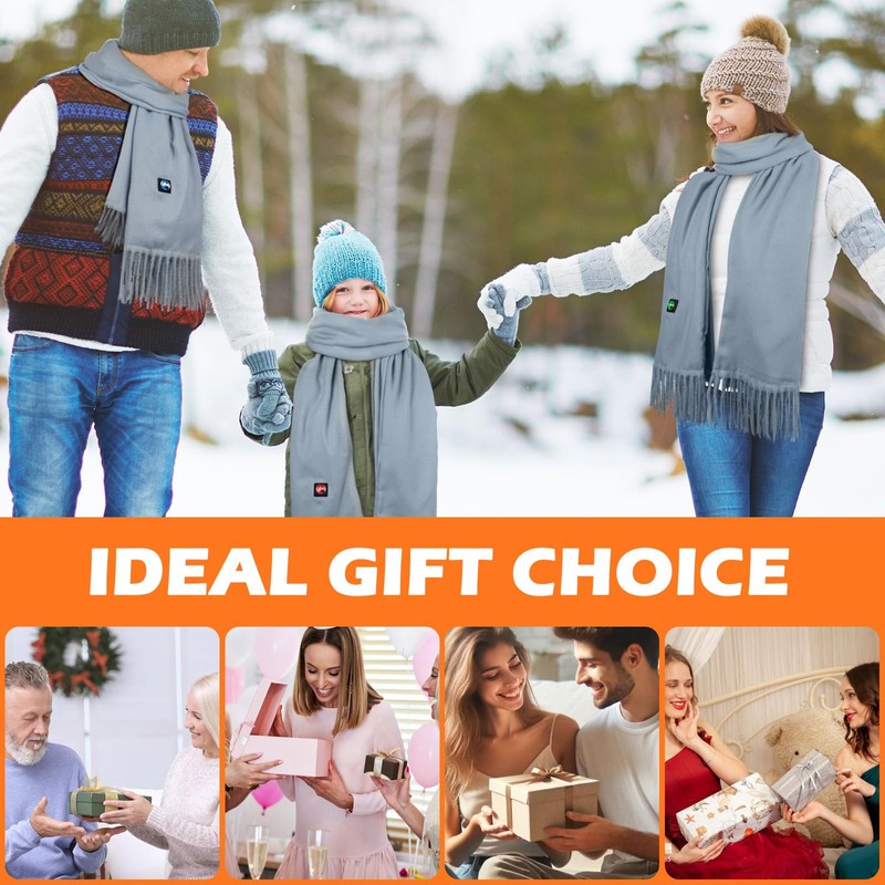 CLOVDREM Heated Scarf for Women,Men Rechargeable Heating Scarf for Neck