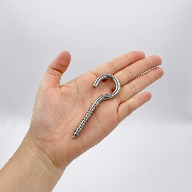 ZUSFUL 3.2 Inches 304 Stainless Steel Screw Eyes 6 Pack,Heavy