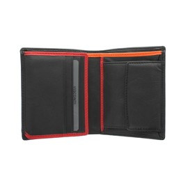 VISCONTI Bond Collection DR NO Compact Gents Leather Wallet BD22 Black/Orange/Red