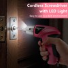 Electric Screwdriver 3.7V Pink USB Small Power Screwdriver Set. Cordless