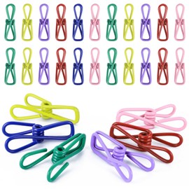 30pcs Chip Clips, 2.2 inch Bag Clips, Small Metal Clothes Pins, Colored