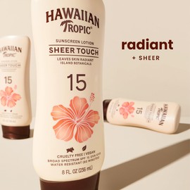 Hawaiian Tropic Sunscreen Sheer Touch Broad Spectrum Sun Care Sunscreen Lotion - SPF 15, 8 Ounce