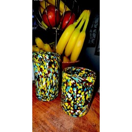 Handmade mexican hand blown bubble glasses