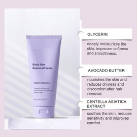 2PC Body Hair Removal Cream with Spatula Applicator, Gentle Formula, Safe for Sensitive Skin,6.76 fl oz