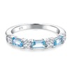 RANDES Aquamarine Ring Half Eternity Band 925 Sterling Silver March