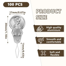 Pack of 100 Needle Threaders, Threading Aid for Needles, Aluminium Needles, Threader for Hand Sewing, Threading Aid for Sewing Machines, DIY, Easy Embroidery, Needle Threader, Silver