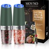 MOVNO 2Pcs Gravity Electric Salt and Pepper Grinder Set, Battery
