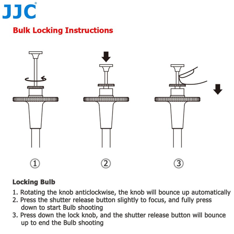 JJC 40CM Red Mechanical Locking Camera Shutter Release Cable with