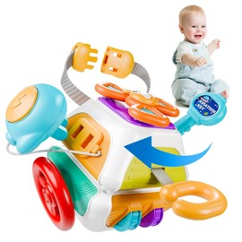 Activity Cube Sensory Toys, Montessori Toys for 1 Year Old Travel Toys for Toddlers on Plan Educational Learning Toys, Gifts for Infant Newborn Boys Girls (10 In 1)