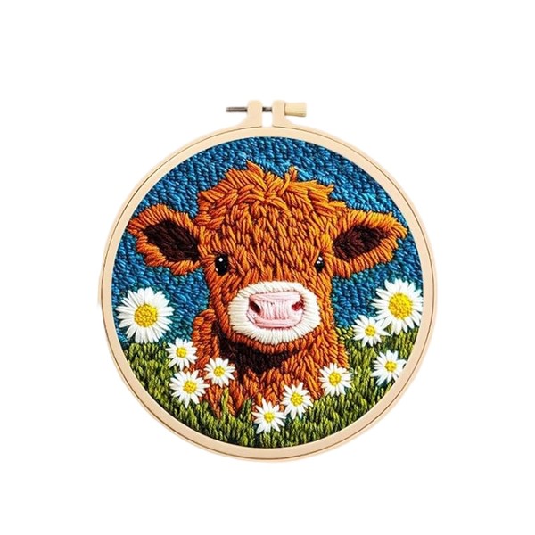 Vxcvzv 1 Set Punch Needle Kit for Beginners, Cute Cartoon