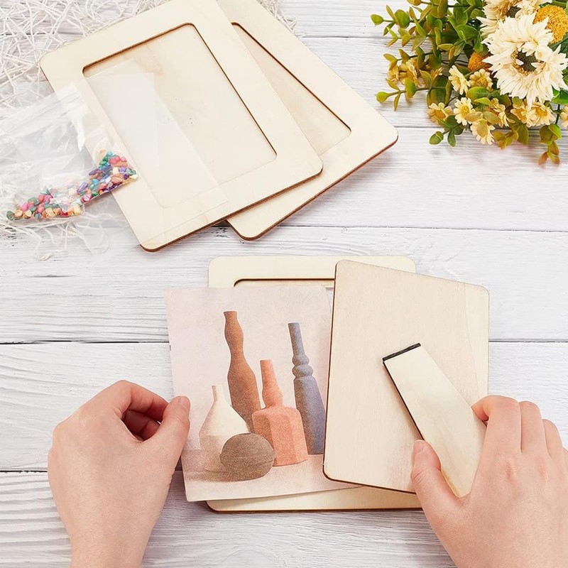 Wooden Picture Frame, 6 Pieces DIY Wooden Picture Frame, DIY