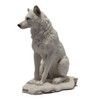 7.75 Inch Wolf Sitting in Snow Decorative Statue Figurine, White