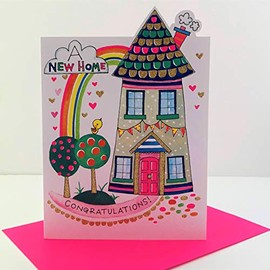 Rachel Ellen A New Home Congratulations Card - House Rainbow