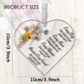 Christian Gift for Women, confirmation gifts for girls, Acrylic Plaque Keepsake Decoration Inspirational Spiritual Religious Gift with Bible Verse and Prayer, Catholic Gift Baptism Gift Scripture Gift