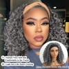 Aisaide Kinky Curly Headband Wig 14 Inch Grey Deep Curly