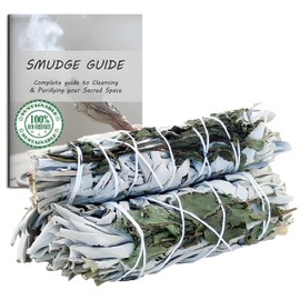 Ancientveda White Sage Mix Smudge Sticks 3 Pack for Cleansing, Meditation, Yoga, and Smudging | Organic White Sage Mixed with Cinnamon, Copal, Ruda Rue, Peppermint or Yerba Santa (White & Peppermint)